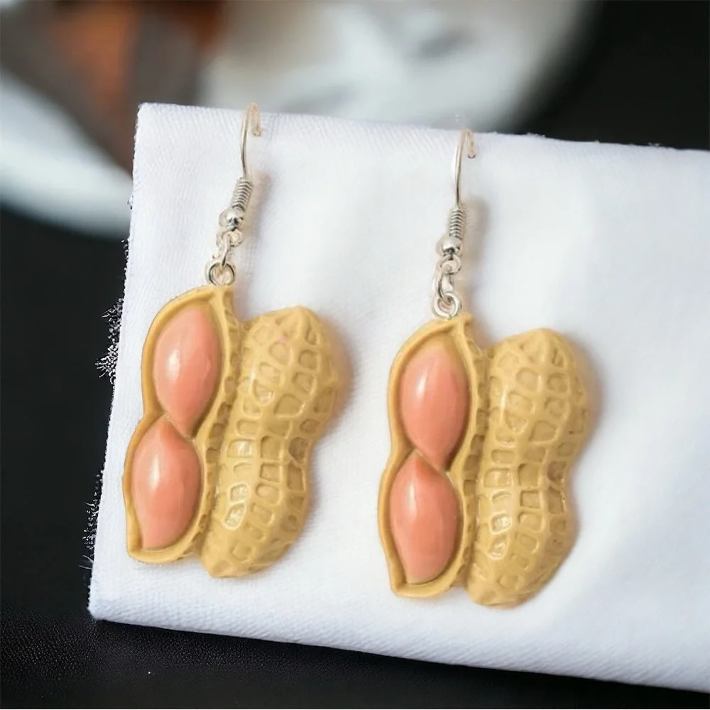 Peanut Dangle Earrings - A Whimsical Delight for Your Ears! NWT Peanuts Jewelry